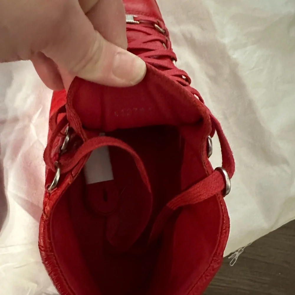 Men’s Balenciaga Red high top sneakers size 40 - Picture 5 of 9